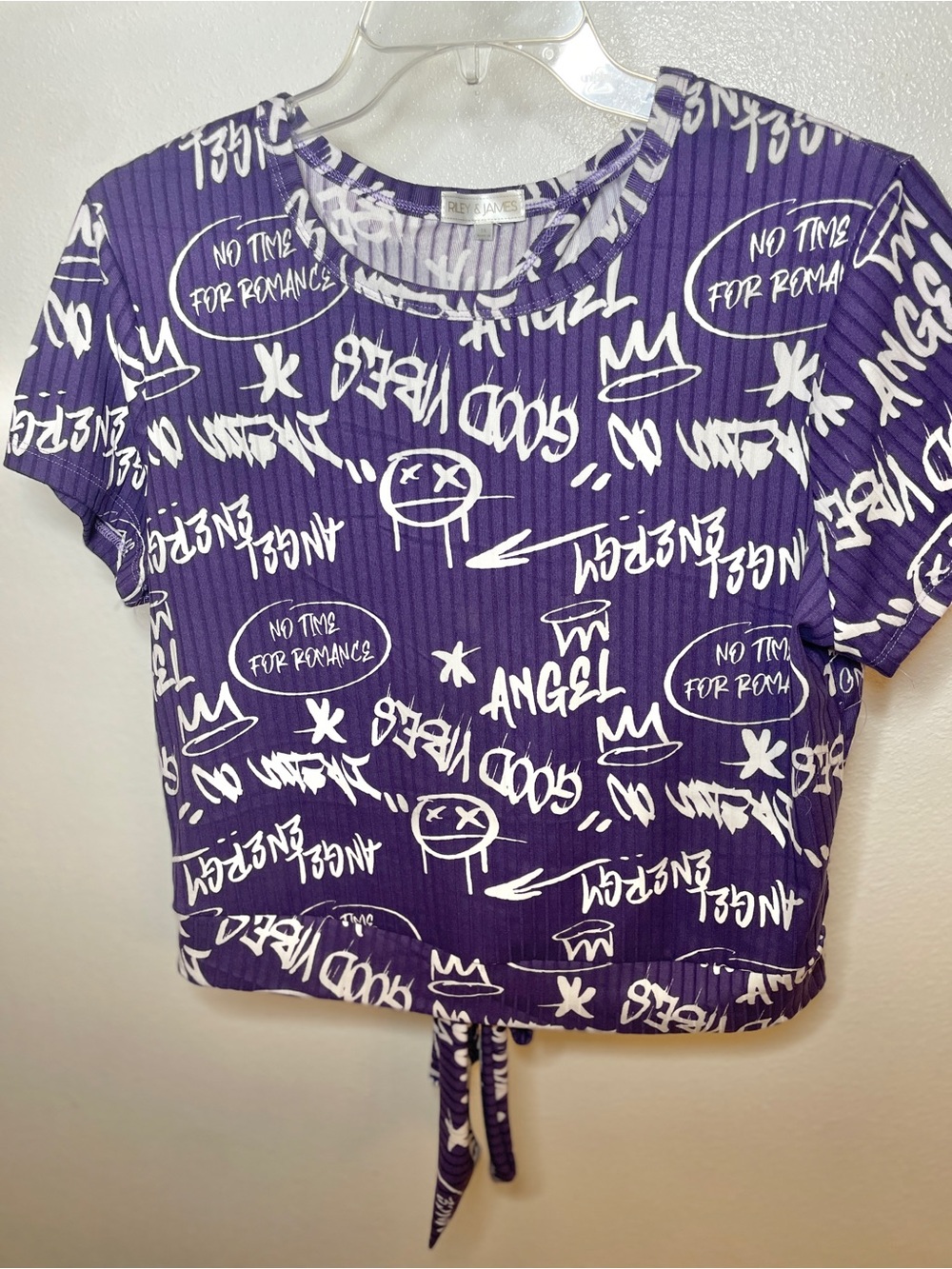 No Time For Romance Purple Tie-Hem Crop Top - Riley Jane